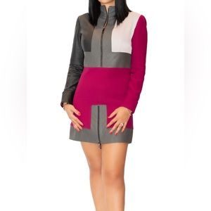 Brand new with tags - A super unique dress made of leather and fabric.